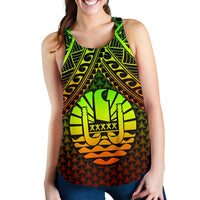 Polynesian Tahiti Women's Racerback Tank - Reggae Vintage Polynesian Patterns - Polynesian Pride