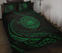 American Samoa Quilt Bed Set - Green - Frida Style - Polynesian Pride