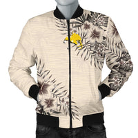 Papua New Guinea Men's Bomber Jacket - The Beige Hibiscus - Polynesian Pride