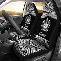 Samoa Polynesian Car Seat Covers - Pride White Version Universal Fit White - Polynesian Pride