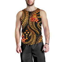 Kosrae Micronesian Men Tank Top - Gold Plumeria - Polynesian Pride