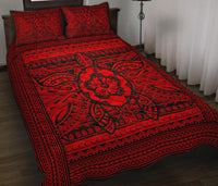 Hawaii Polyensian Turtle Quilt Bed Set Red - Polynesian Pride