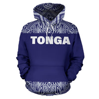 Tonga All Over Hoodie Polyesian Purple and White - Polynesian Pride