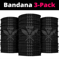 Hawaii Kanaka Map Kakau Bandana 3 - Pack - Gray - Polynesian Pride