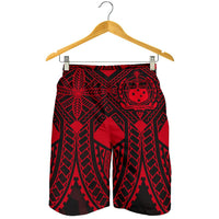 Samoa Polynesian Men's Shorts - Samoa Red Seal with Polynesian Tattoo - Polynesian Pride