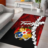 Tonga Polynesian Are Rug - Tribal Wave Tattoo Flag Color Red - Polynesian Pride