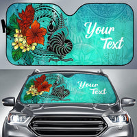 New Caledonia Auto Sun Shade - Tropical Flowers Style Auto Sun Shade - New Caledonia Universal Fit Green - Polynesian Pride