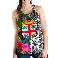 Fiji Women Racerback Tank - Turtle Plumeria Banana Leaf - Polynesian Pride