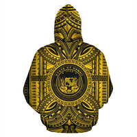 Hawaii ll Over Hoodie Hawaii Coat of rms Polynesian Gold Black - Polynesian Pride