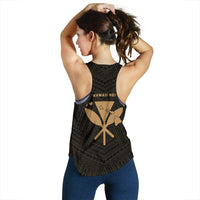 Hawaii Kanaka Polynesian Women's Racerback Tank Gold - Polynesian Pride