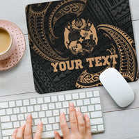 Tonga Polynesian Custom Personalised Mouse Pad - Gold Tribal Wave - Polynesian Pride