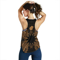 Nauru Polynesian Women Tank Top Map Gold - Polynesian Pride