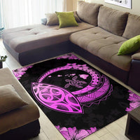 Hawaii Turtle Hibiscus Corner Map Polynesian Area Rug AH - Polynesian Pride