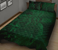 Hawaii Sea Turtle Water Color Travel Galaxy Quilt Bed Set - AH - Green - Polynesian Pride