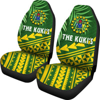 Cook Islands Rugby Car Seat Covers Coconut Leaves - The Kuki's Universal Fit Green - Polynesian Pride