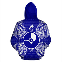 Yap Polynesian ll Over Hoodie Map Blue - Polynesian Pride