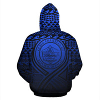Palau All Over Zip up Hoodie Lift up Blue - Polynesian Pride