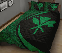 Hawaii Kanaka Polynesian Quilt Bed Set - Circle Style Green - Polynesian Pride