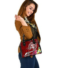 Tonga Shoulder Handbag - Turtle Plumeria (Red) - Polynesian Pride
