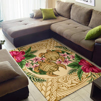 hawaii Rug - Turtle Strong Pattern Hibiscus Plumeria AH - Polynesian Pride