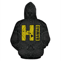 Polynesian Suffer Kanaka Warrior Hawaii Zip Hoodie Yellow - Polynesian Pride