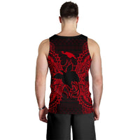 Papua New Guinea Polynesian Men Tank Top Map Red - Polynesian Pride