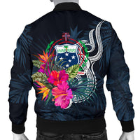 Samoa Polynesian Men's Bomber Jacket - Tropical Flower - Polynesian Pride
