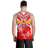 Tahiti Rugby Men Tank Top Polynesian Coat Of Arms and Flag - Polynesian Pride