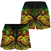 American Samoa Women's Shorts - Reggae Shark Polynesian Tattoo - Polynesian Pride