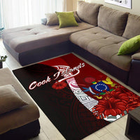 Cook Islands Polynesian Area Rug - Coat Of Arm With Hibiscus - Polynesian Pride