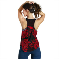 Papua New Guinea Polynesian Women Tank Top Map Red - Polynesian Pride