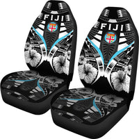 Fiji Car Seat Covers - Fiji Flag Hibiscus Polynesian Tattoo - K9 - Polynesian Pride