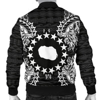 Cook Islands Polynesian Men's Bomber Jacket Map Black - Polynesian Pride