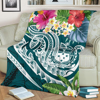 Samoa Polynesian Premium Blanket - Summer Plumeria - Polynesian Pride