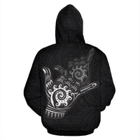Hawaii All Over Zip up Hoodie Polynesian Shaka Hawaii Map Black - Polynesian Pride
