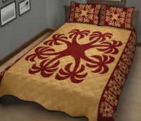 Hawaiian Quilt Pattern Coconut Love Quilt Bed Set - Polynesian Pride