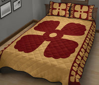 Hawaiian Quilt Pattern Pearl Quilt Bed Set - Polynesian Pride