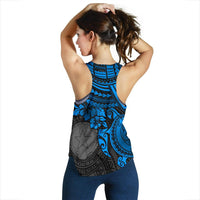 Northern Mariana Islands Polynesian Women's Racerback Tank - Blue Turtle - Polynesian Pride