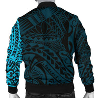 Polynesian Tattoo Style Men's Bomber Jacket Blue - Polynesian Pride