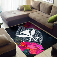 Hawaii Polynesian Honu Sea Hibiscus Rug - Polynesian Pride