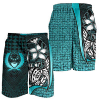 Pohnpei Micronesian Men's Shorts Turquoise - Turtle With Hook - Polynesian Pride