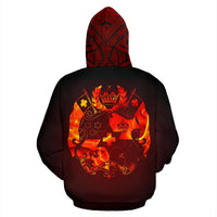 Tonga All Over Hoodie Polynesian Fire Style - Polynesian Pride