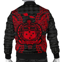 Samoa Polynesian Men's Bomber Jacket Map Red - Polynesian Pride