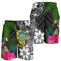 Tuvalu Men Shorts - Turtle Plumeria Banana Leaf - Polynesian Pride