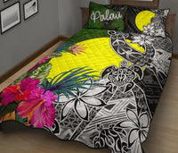 Palau Quilt Bed Set - Turtle Plumeria Banana Leaf - Polynesian Pride