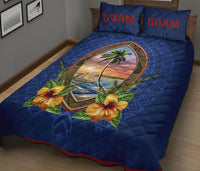Guam Quilt Bed Set - Guam Coat Of Arms Hibiscus - Polynesian Pride