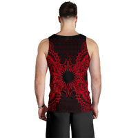 Marshall Islands Polynesian Men Tank Top Map Red - Polynesian Pride