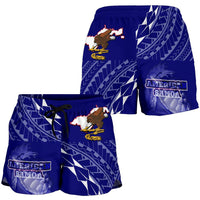 American Samoa Polynesian Women's Shorts - American Samoa Flag with Polynesian Tattoo - Polynesian Pride