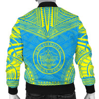 Palau Flag Polynesian Chief Men's Bomber Jacket - Polynesian Pride