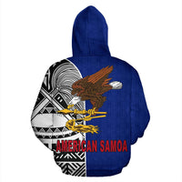 American Samoa All Over Zip up Hoodie Polynesian Shoulder Style - Polynesian Pride
